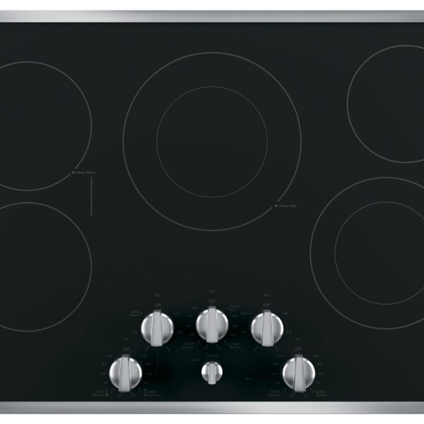 GE Profile – 30″ Built-In Electric Cooktop – Stainless steel on black