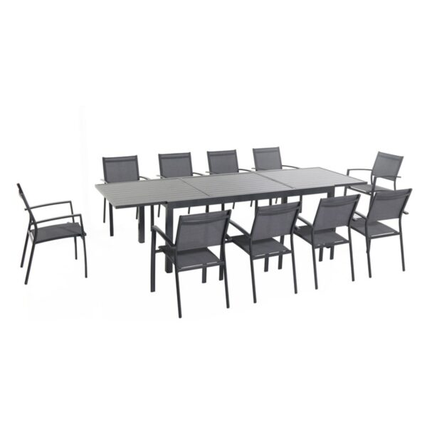 Hanover Outdoor Naples 11-Piece Dining Set in Grey