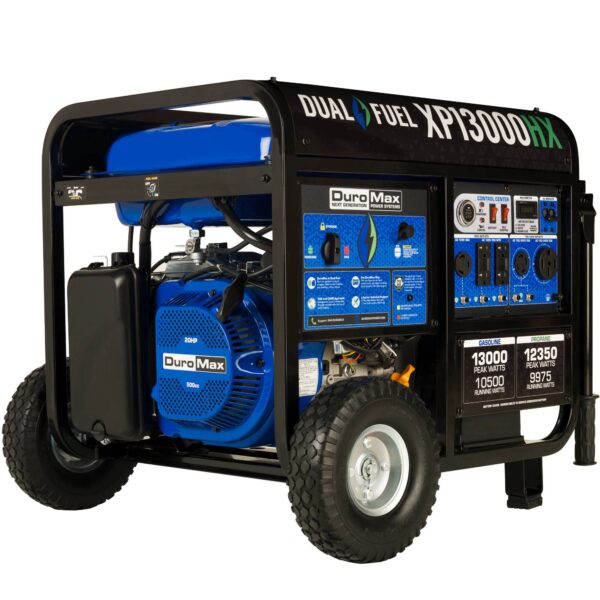 DuroMax HX 500cc Electric Start Home Power Back Up 13000 / 10500 -Watt Dual fuel Portable Generator