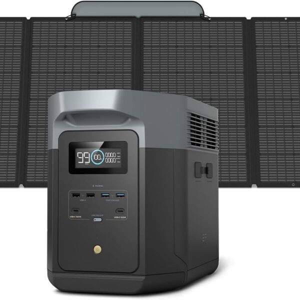EF ECOFLOW Portable Power Station DELTA 3 Max, 2048Wh LiFePO4 Battery, Solar Generator (Solar Panel Optional), 3400W X-Boost Output, Ultra-Fast 0-80% Charging in 1.13 Hr, Home Backup & RV Camping