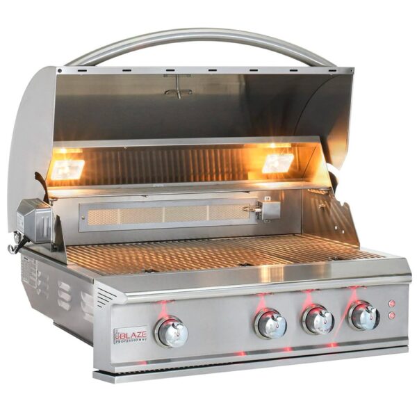 Blaze Grills Professional 34-Inch 3-Burner Built-In Natural Gas Grill with Rear Infrared Burner