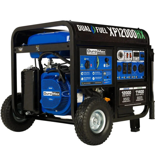 DuroMax XP12000HX 12,000 Watt Dual Fuel Portable HX Generator w/ CO Alert